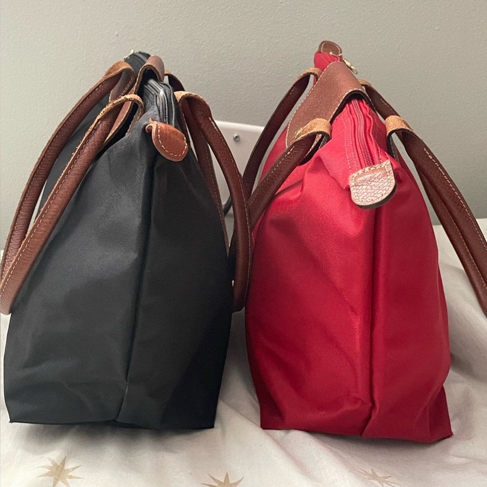 Longchamp Le Pliage Modele Depose Nylon Leather Shoulder Tote Bag, Set (2) - Picture 6 of 13